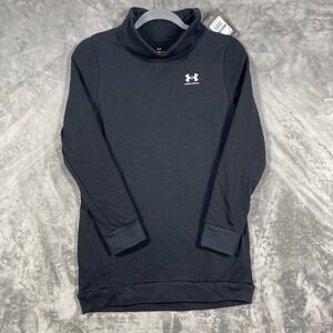 Under Armour‎ Girls Rival Fleece Funnel Neck Tunic Top Black YLG J-G NEW